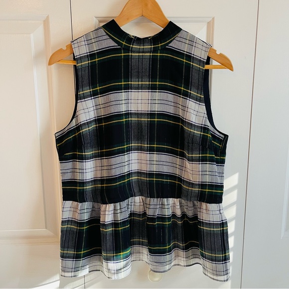 NWT J.Crew Peplum Top in Gilded Highland Tartan Shimmer, Size M - Picture 5 of 11